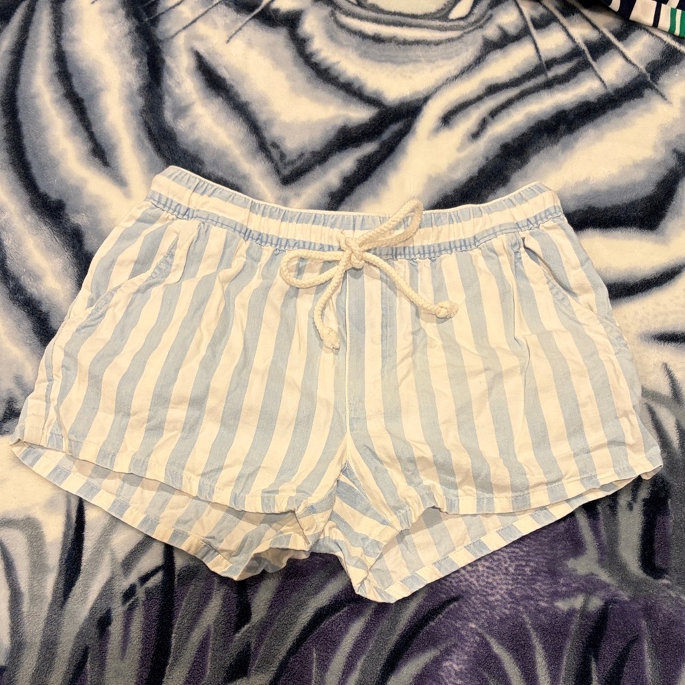 Aerie Striped Blue and White Shorts